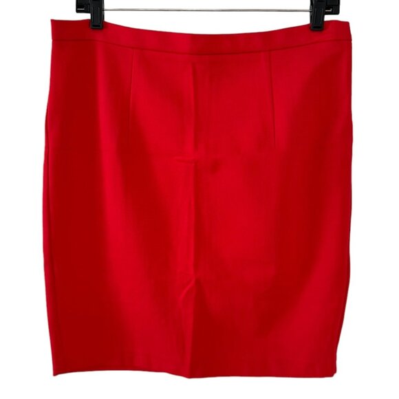 NEW Dalia Collection Red Modern Fit Short Straight Stretch Skirt Low Waist Zip 8 - Picture 1 of 7